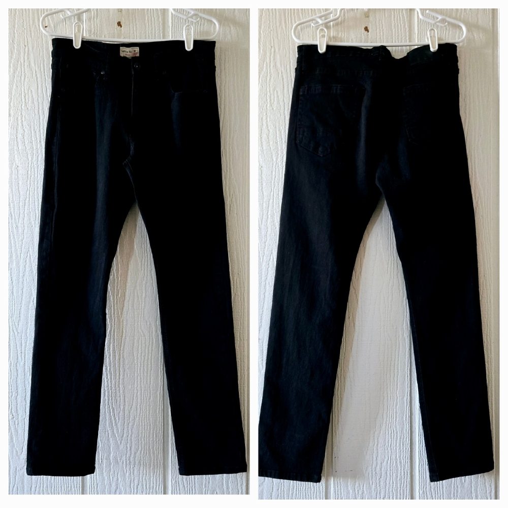 Smith & Mills Stretch Black Denim Straight Leg Mid Rise sz 32 x 32